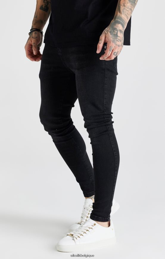 jean skinny essentiel délavé noir vêtements Hommes SikSilk AS2ZD557