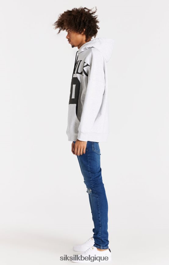 jean slim bleu effet vieilli vêtements Hommes SikSilk AS2ZD563