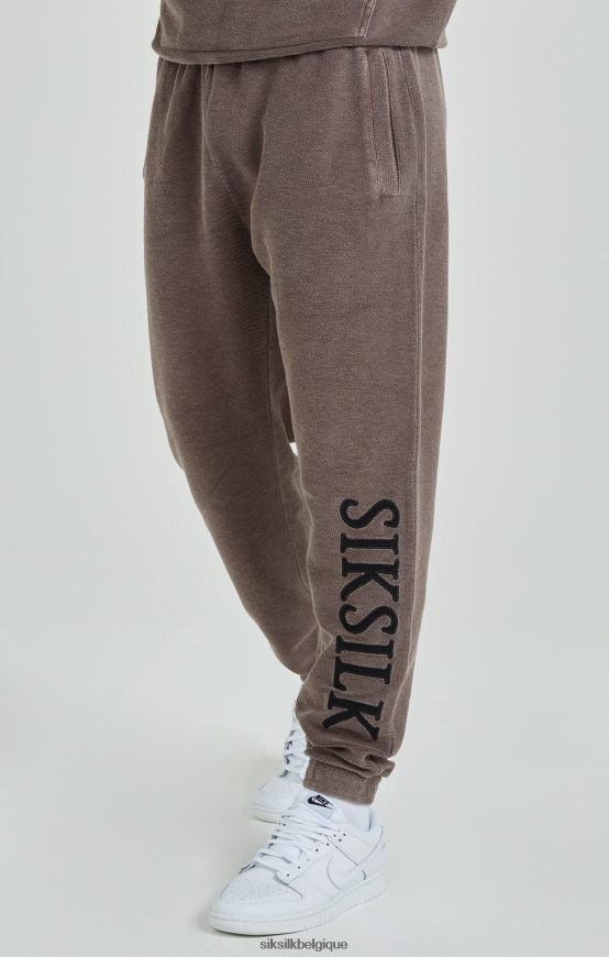 pantalon de jogging décontracté bouclé marron épais vêtements Hommes SikSilk AS2ZD537