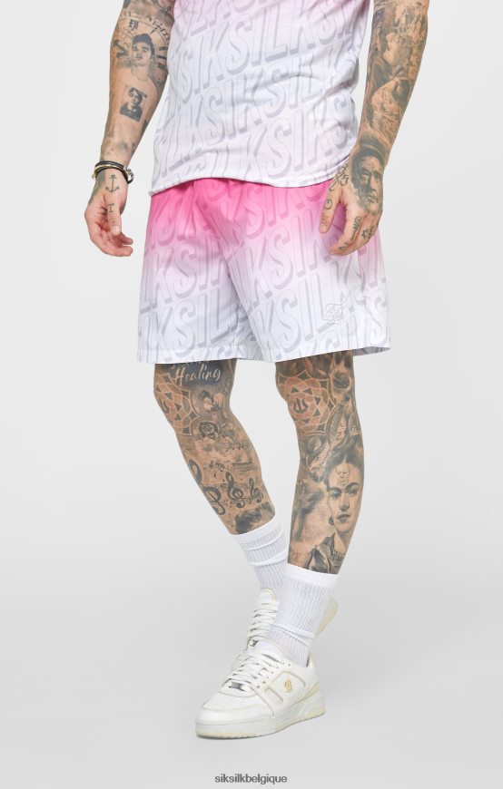 short de bain rose délavé à logo vêtements Hommes SikSilk AS2ZD614