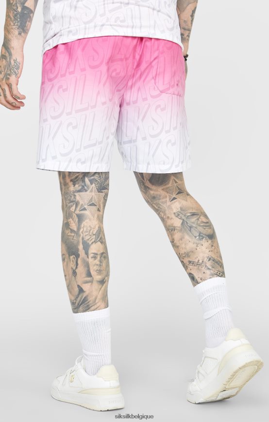 short de bain rose délavé à logo vêtements Hommes SikSilk AS2ZD614