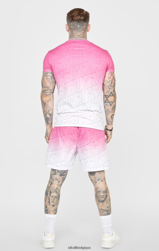 short de bain rose délavé à logo vêtements Hommes SikSilk AS2ZD614