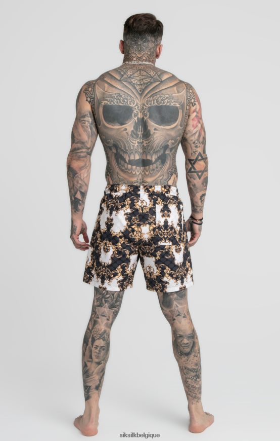 short de bain vénitien noir blanc vêtements Hommes SikSilk AS2ZD615