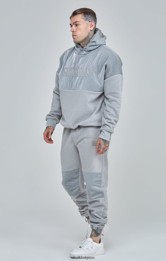 pantalon de jogging gris à revers et empiècements en polaire vêtements Hommes SikSilk AS2ZD517