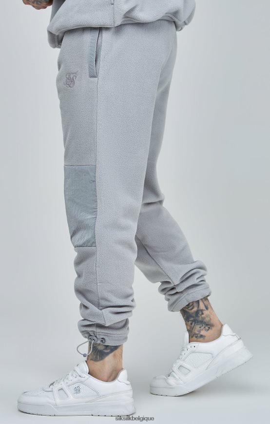 pantalon de jogging gris à revers et empiècements en polaire vêtements Hommes SikSilk AS2ZD517