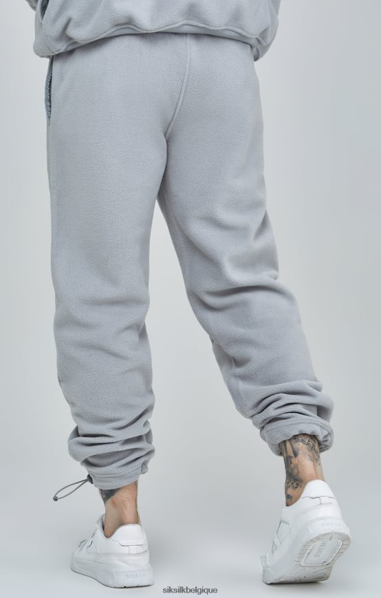 pantalon de jogging gris à revers et empiècements en polaire vêtements Hommes SikSilk AS2ZD517