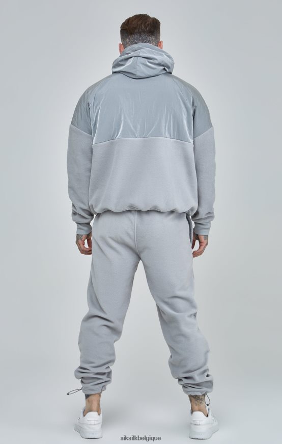 pantalon de jogging gris à revers et empiècements en polaire vêtements Hommes SikSilk AS2ZD517