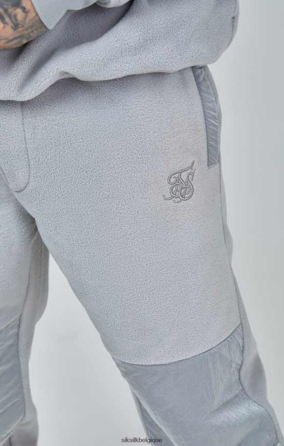 pantalon de jogging gris à revers et empiècements en polaire vêtements Hommes SikSilk AS2ZD517