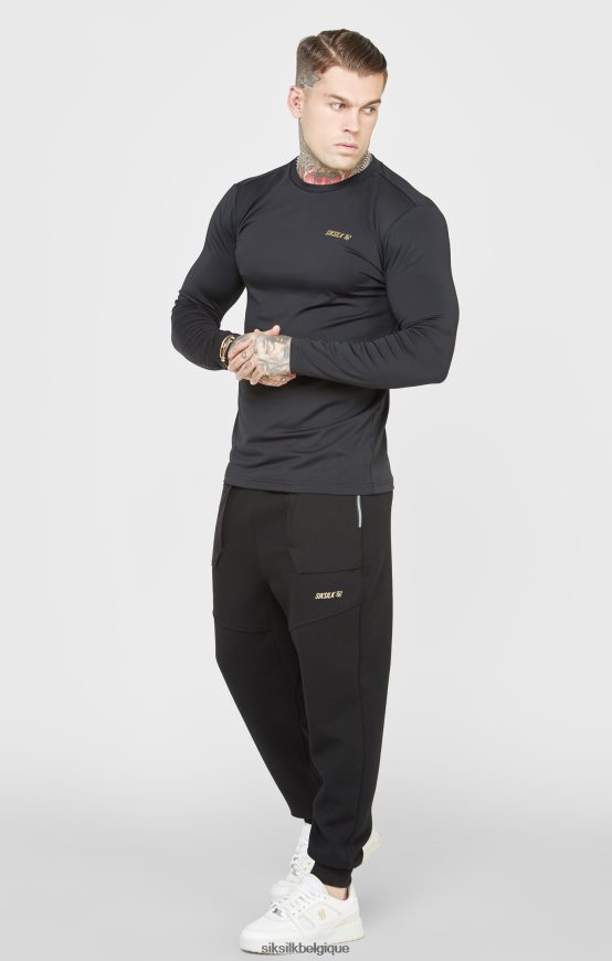 pantalon de sport noir vêtements Hommes SikSilk AS2ZD520