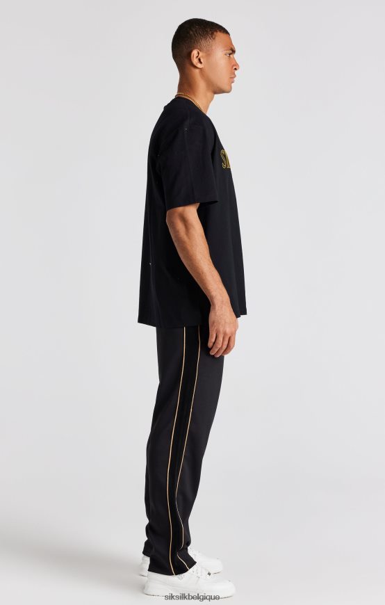 pantalon de survêtement ample à écusson noir vêtements Hommes SikSilk AS2ZD522