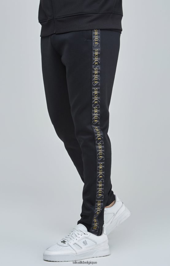 pantalon de survêtement à bande dorée noire vêtements Hommes SikSilk AS2ZD529