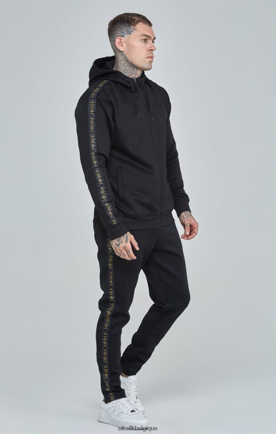 pantalon de survêtement à bande dorée noire vêtements Hommes SikSilk AS2ZD529