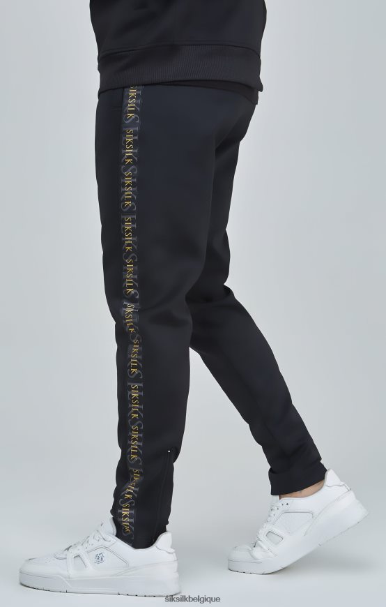 pantalon de survêtement à bande dorée noire vêtements Hommes SikSilk AS2ZD529