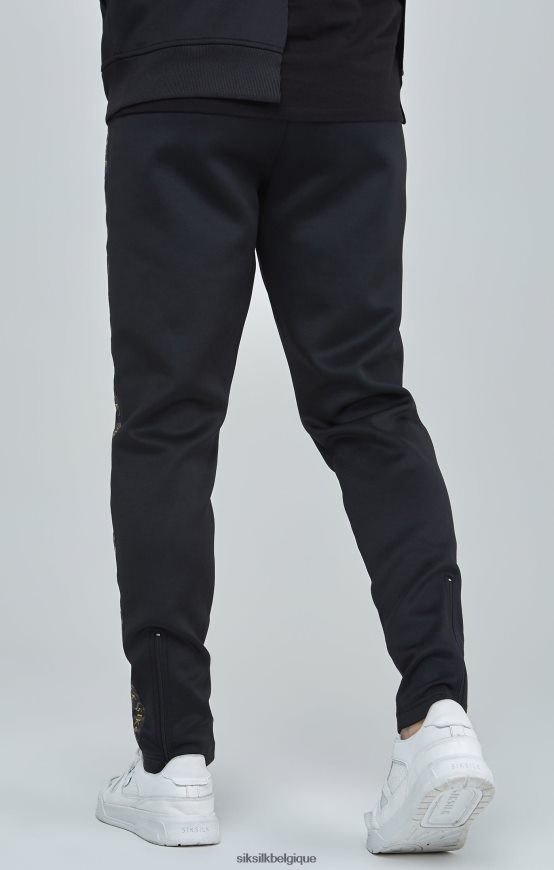 pantalon de survêtement à bande dorée noire vêtements Hommes SikSilk AS2ZD529