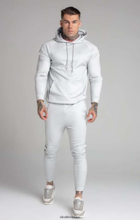 pantalon gris à revers et empiècements brodés vêtements Hommes SikSilk AS2ZD506