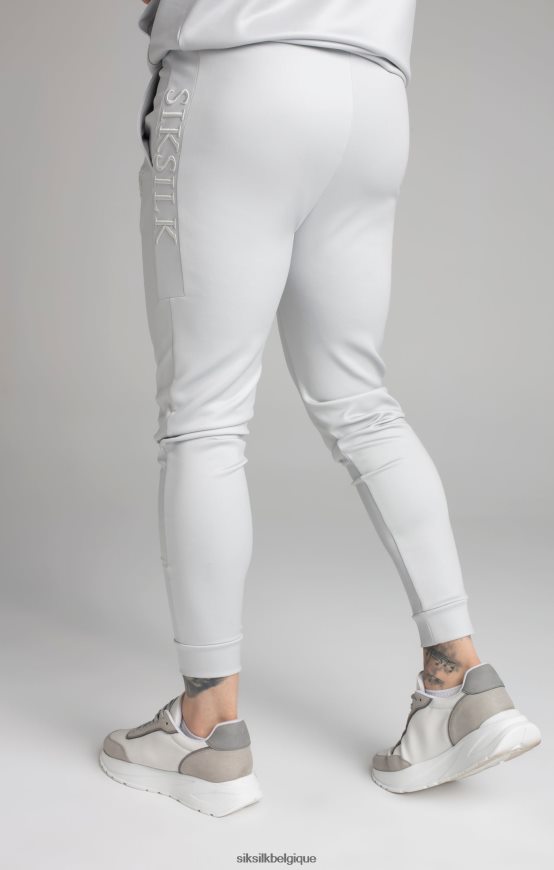 pantalon gris à revers et empiècements brodés vêtements Hommes SikSilk AS2ZD506