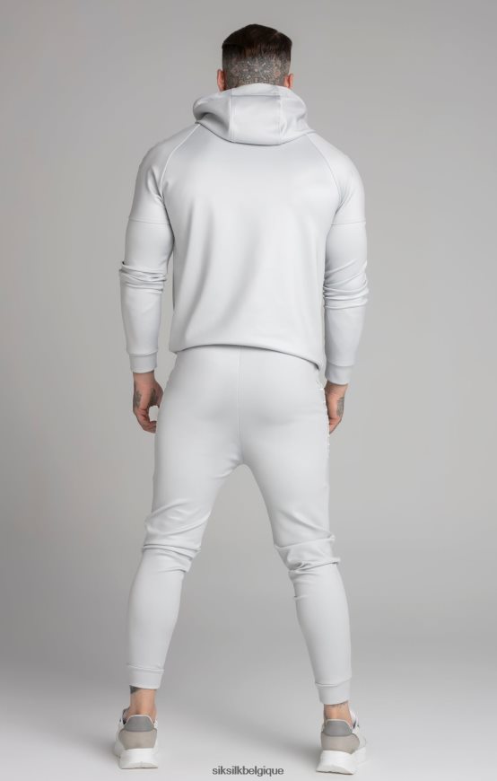 pantalon gris à revers et empiècements brodés vêtements Hommes SikSilk AS2ZD506