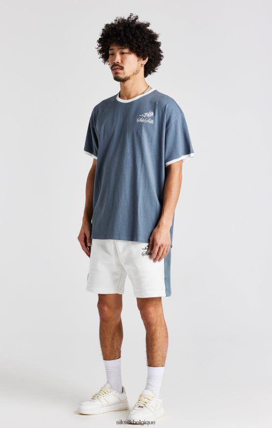 short brodé de roses blanches vêtements Hommes SikSilk AS2ZD584