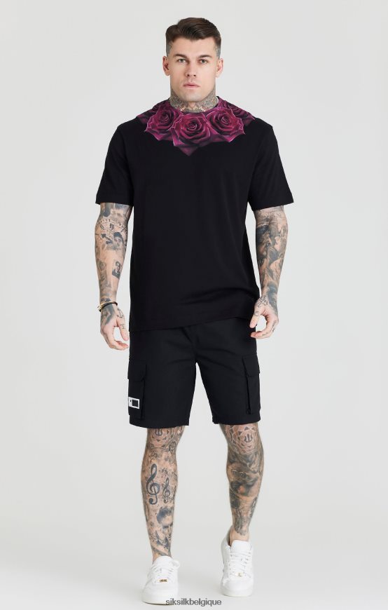 short cargo noir en ripstop vêtements Hommes SikSilk AS2ZD586