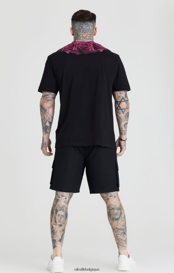 short cargo noir en ripstop vêtements Hommes SikSilk AS2ZD586