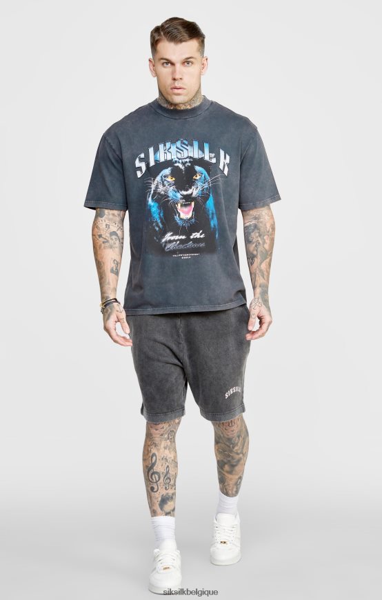 short décontracté graphique noir vêtements Hommes SikSilk AS2ZD567