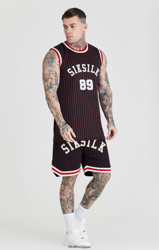 short de basket classique rétro noir vêtements Hommes SikSilk AS2ZD609