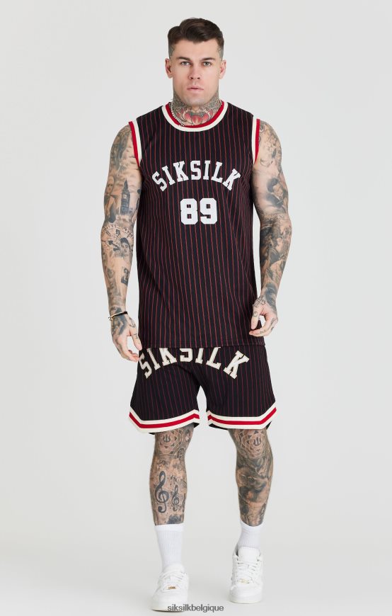 short de basket classique rétro noir vêtements Hommes SikSilk AS2ZD609
