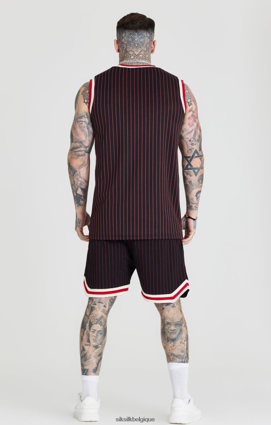 short de basket classique rétro noir vêtements Hommes SikSilk AS2ZD609