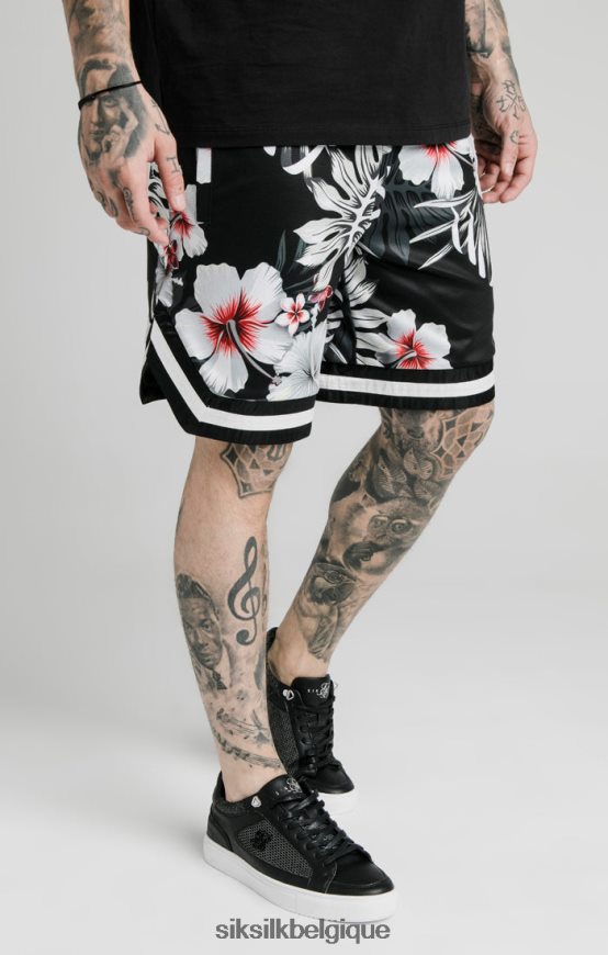 short de basket fleuri - noir vêtements Hommes SikSilk AS2ZD591