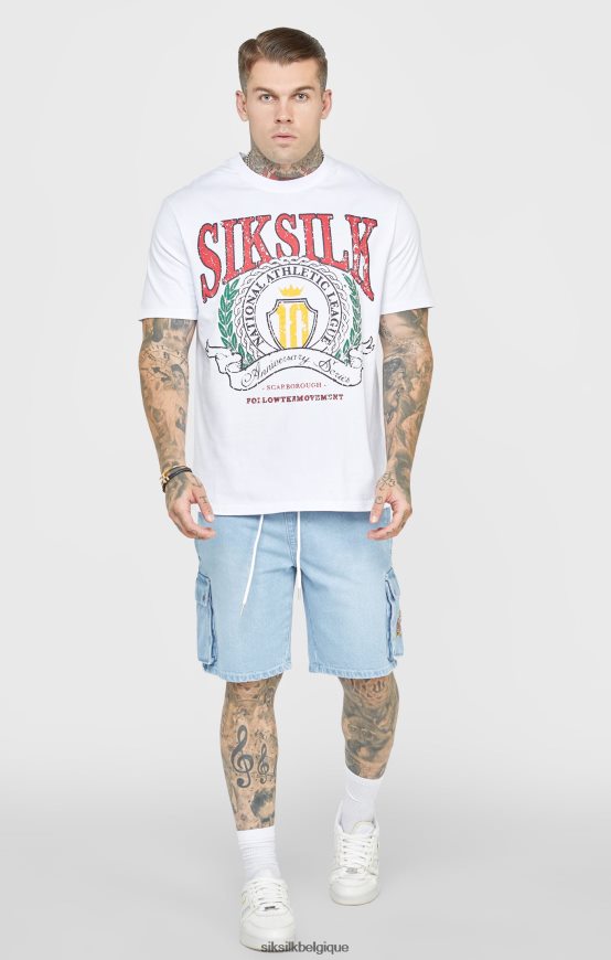short en jean bleu taille élastiquée vêtements Hommes SikSilk AS2ZD588
