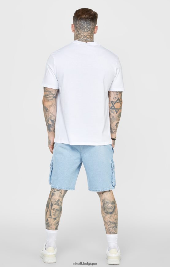 short en jean bleu taille élastiquée vêtements Hommes SikSilk AS2ZD588