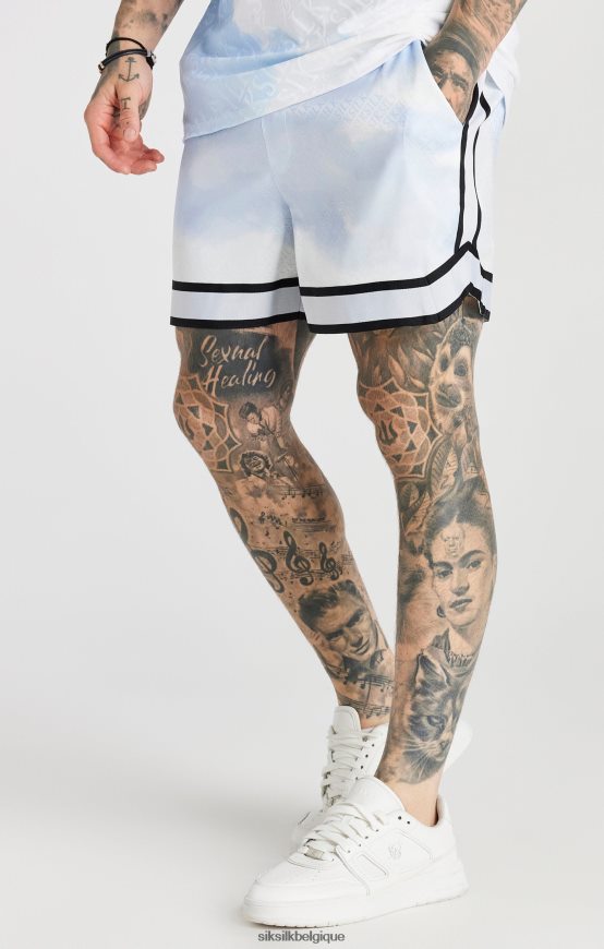 short élégant à bandes blanches vêtements Hommes SikSilk AS2ZD596