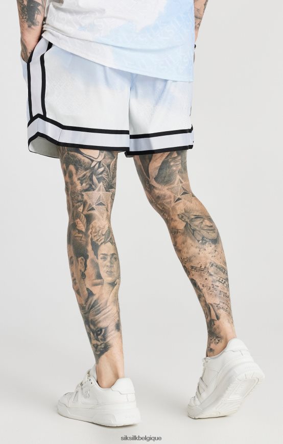 short élégant à bandes blanches vêtements Hommes SikSilk AS2ZD596