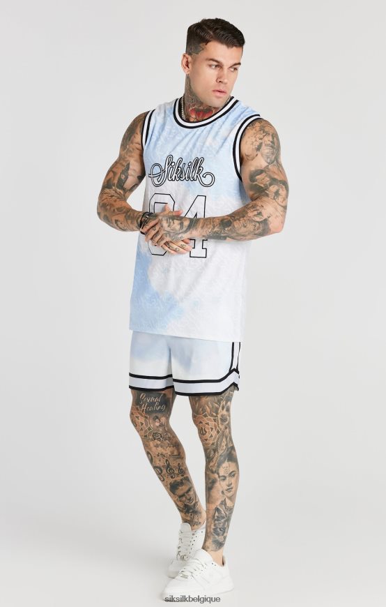 short élégant à bandes blanches vêtements Hommes SikSilk AS2ZD596