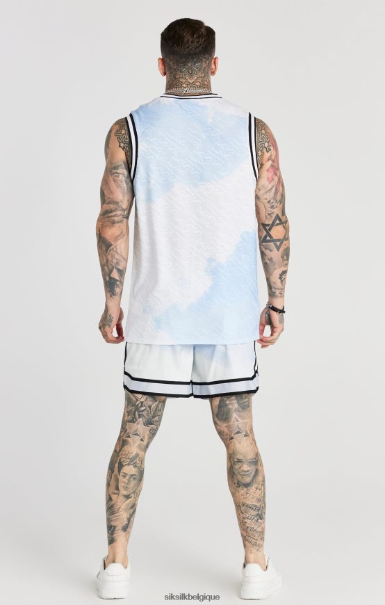 short élégant à bandes blanches vêtements Hommes SikSilk AS2ZD596