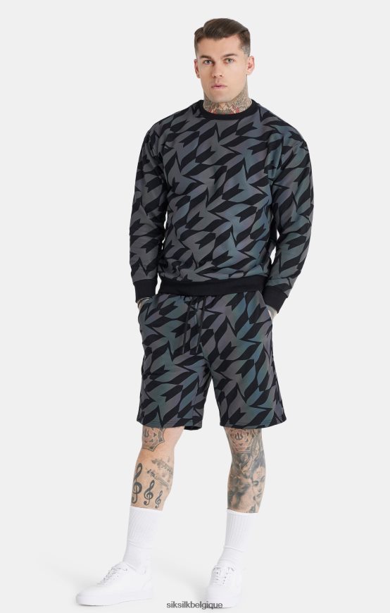 short messi noir irisé vêtements Hommes SikSilk x AS2ZD580