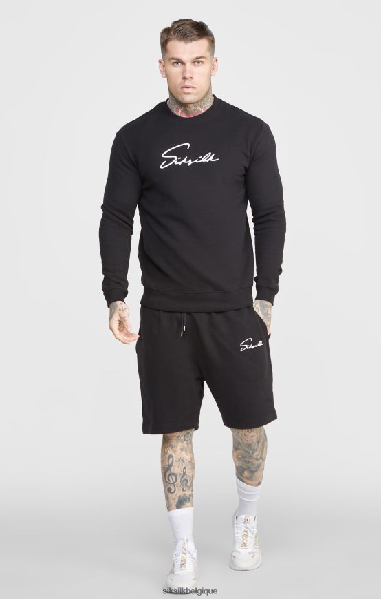 short noir avec broderie script vêtements Hommes SikSilk AS2ZD581