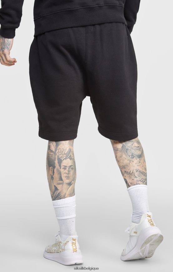 short noir avec broderie script vêtements Hommes SikSilk AS2ZD581