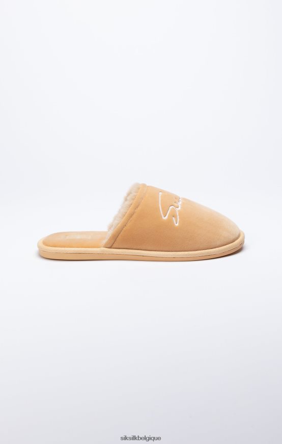 babouche beige avec logo brodé chaussure Hommes SikSilk AS2ZD7