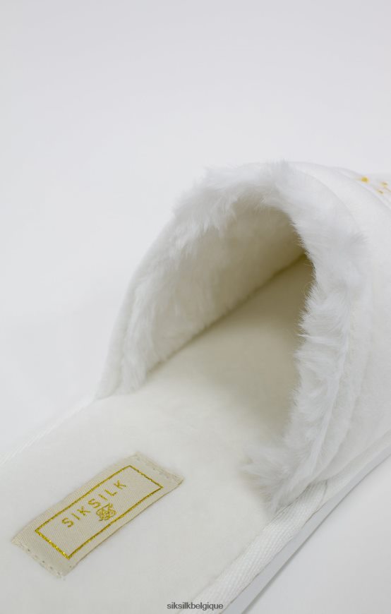 babouche blanche avec logo brodé chaussure Hommes SikSilk AS2ZD6