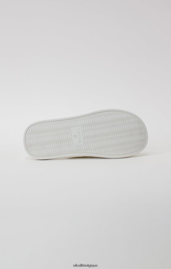 babouche blanche avec logo brodé chaussure Hommes SikSilk AS2ZD6