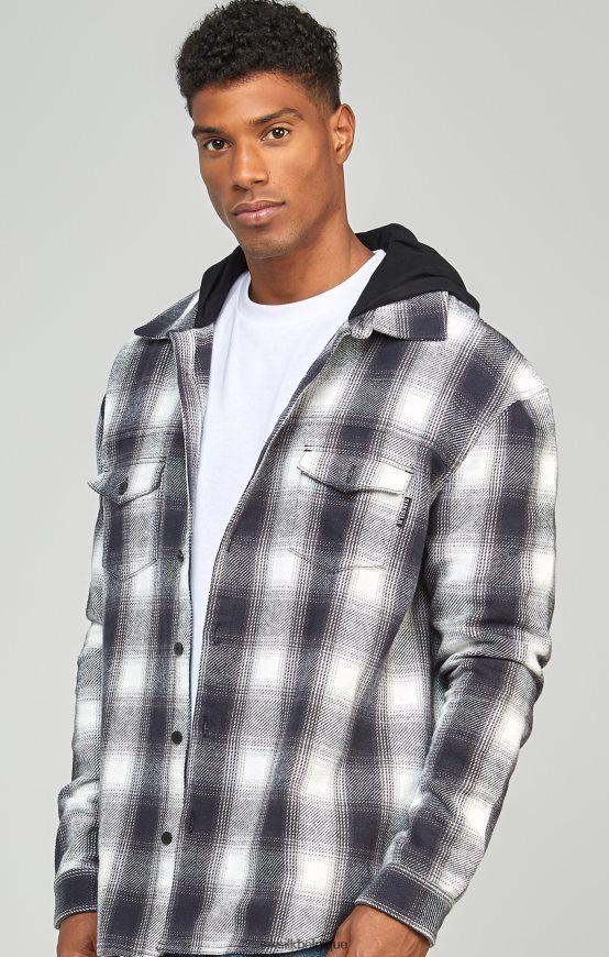 chemise à capuche à carreaux gris vêtements Hommes SikSilk AS2ZD461