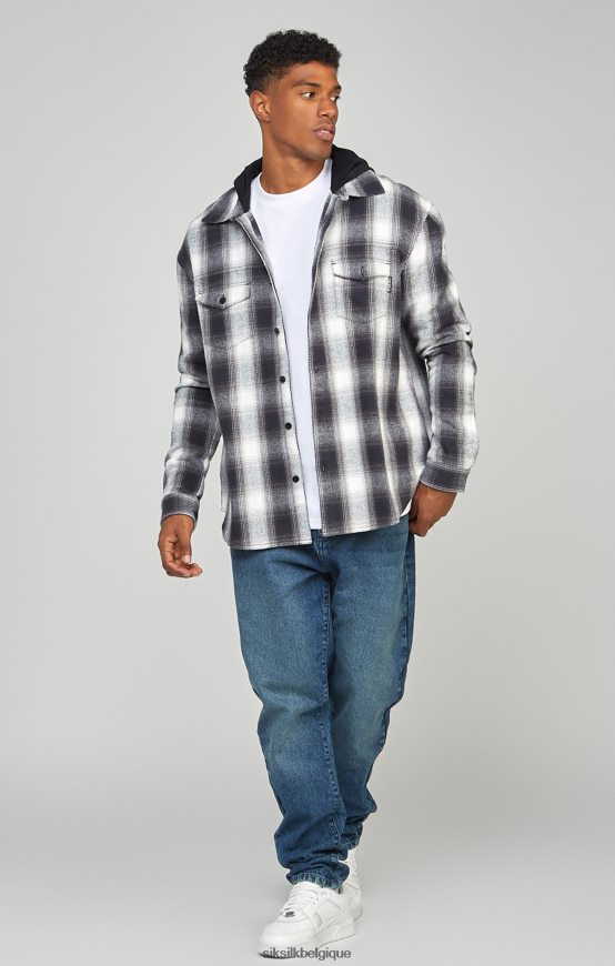 chemise à capuche à carreaux gris vêtements Hommes SikSilk AS2ZD461