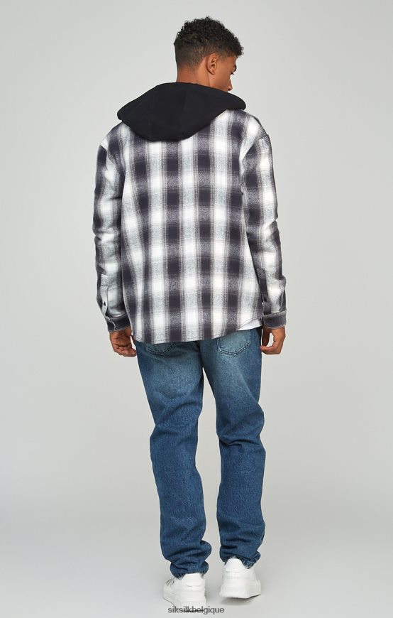 chemise à capuche à carreaux gris vêtements Hommes SikSilk AS2ZD461