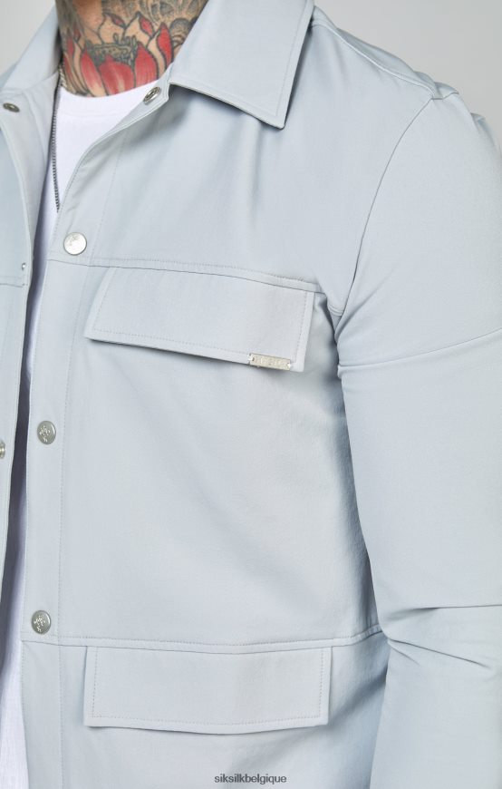 surchemise utilitaire grise vêtements Hommes SikSilk AS2ZD462