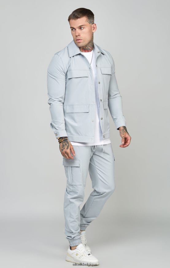 surchemise utilitaire grise vêtements Hommes SikSilk AS2ZD462