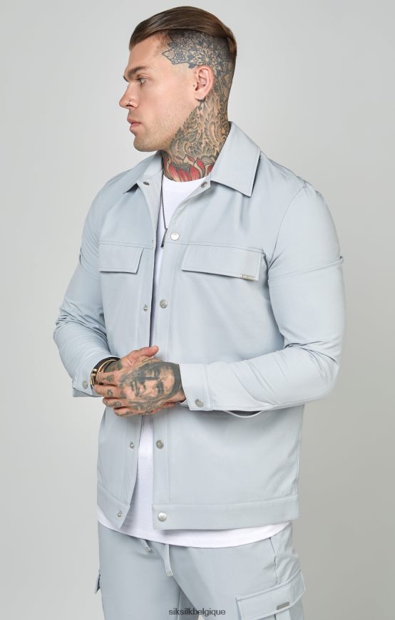 surchemise utilitaire grise vêtements Hommes SikSilk AS2ZD462