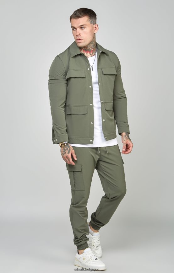 surchemise utilitaire kaki vêtements Hommes SikSilk AS2ZD465