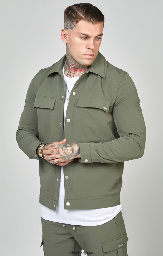 surchemise utilitaire kaki vêtements Hommes SikSilk AS2ZD465