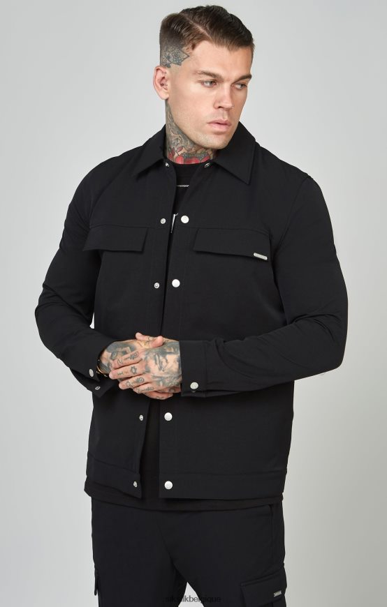 surchemise utilitaire noire vêtements Hommes SikSilk AS2ZD464